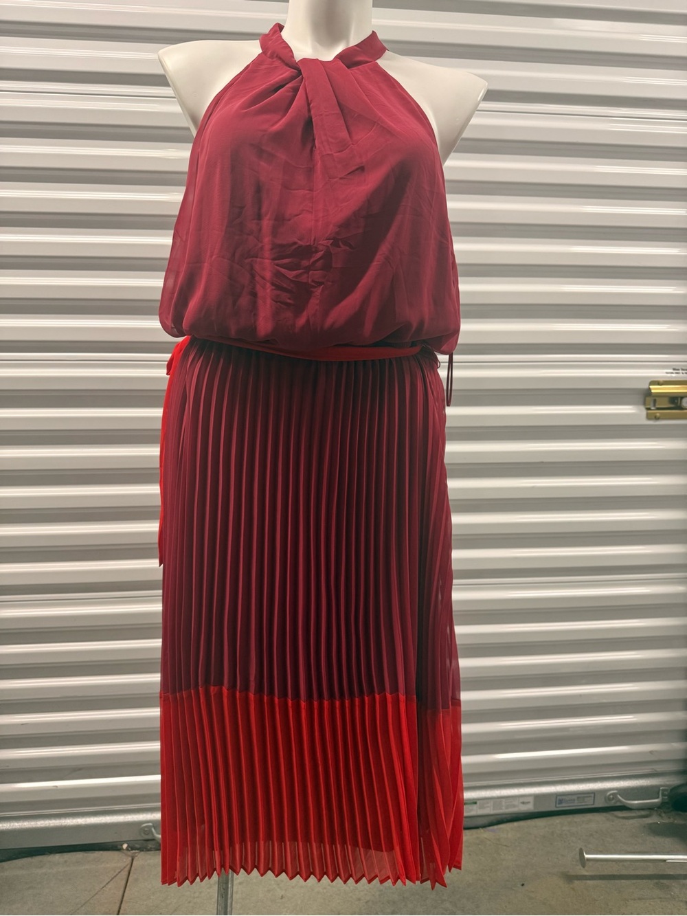 Lane Bryant Burgundy Red Dress with Ruffle Detail